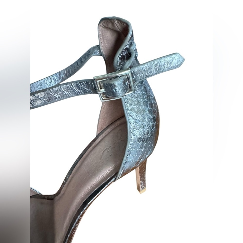 Joie High Heel Sandals Jaclyn Metallic Light Bronze Snakeskin Leather Size 9.5 - Picture 6 of 9